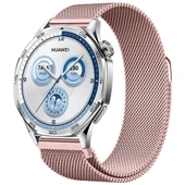 Huawei Watch GT5 46mm Uyumlu Manyetik Milanese Loop Metal Kordon   Pembe - 1