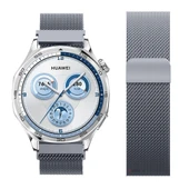 Huawei Watch GT5 46mm Uyumlu Manyetik Milanese Loop Metal Kordon   Koyu Gri thumbnail 3