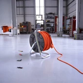 Plastik Makaralı Seyyar 3x1.5 mm 50 Metre CCA Kablo 4 Prizli Uzatma Kablosu Alüminyum Alaşım Kablosu - 7