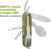 7 si 1 Arada Katlanır Çatal Bıçak Takımı, Çıkarılabilir Paslanmaz Çelik Kamp Çatal Bıçak Takımı thumbnail 6