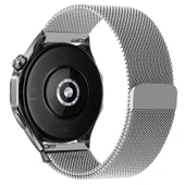 Huawei Watch GT5 46mm Uyumlu Manyetik Milanese Loop Metal Kordon   Gümüş thumbnail 2