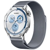 Huawei Watch GT5 46mm Uyumlu Manyetik Milanese Loop Metal Kordon   Koyu Gri thumbnail 1
