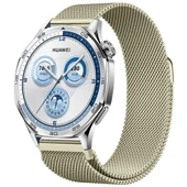 Huawei Watch GT5 46mm Uyumlu Manyetik Milanese Loop Metal Kordon   Retro Gold thumbnail 1