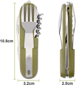 7 si 1 Arada Katlanır Çatal Bıçak Takımı, Çıkarılabilir Paslanmaz Çelik Kamp Çatal Bıçak Takımı thumbnail 7