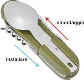 7 si 1 Arada Katlanır Çatal Bıçak Takımı, Çıkarılabilir Paslanmaz Çelik Kamp Çatal Bıçak Takımı thumbnail 2