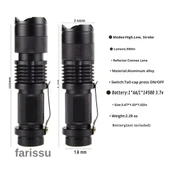 Taktik Tip Zoomlu El Feneri | 2 Adet 1900 mAh Pil + Şarj Cihazı | 3 Mod | Süper Parlak LED - 4