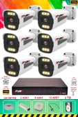 FURY 6 Kameralı 6 Warm Led Gece Renkli Görüş-Cepten İzle-Su Geçirmez Güvenlik Kamera Seti 1TB thumbnail 1