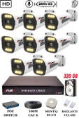 FURY 8 Kameralı Ip Güvenlik Kamerası Seti Sesli 4mp Gece Renkli Su Geçirmez 1506s 320GB thumbnail 1