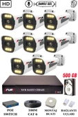 FURY 8 Kameralı Ip Güvenlik Kamerası Seti Sesli 4mp Gece Renkli Su Geçirmez 1506s 500GB thumbnail 1