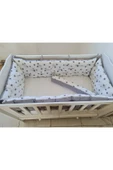 70x120 Beşik Kenar Koruma - 40cm Yükseklik - %100 Pamuk Kumaş - Antialerjik - Yıkanabilir - 2