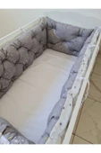 70x120 Beşik Kenar Koruma - 40cm Yükseklik - %100 Pamuk Kumaş - Antialerjik - Yıkanabilir - 3