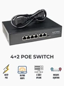 Karer 4+2 Port Aktif PoE Switch | IP Kamera Sistemleri için Güç ve Veri Çözümü - 1