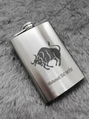 Kişiye Özel Boğa Temalı Hediye 9 Oz Çelik Cep Matarası 266 Ml İçecek Cep Matarası thumbnail 2