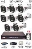 FURY 8 Kameralı Ip Güvenlik Kamerası Seti Sesli 4mp Gece Renkli Su Geçirmez 1506s 1TB thumbnail 2
