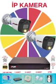 FURY 2 Li Ip Güvenlik Kamera Seti Sesli 4mp Gece Renkli Su Geçirmez 5515s 1TB - 1