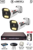 FURY 2 Kameralı Ip Güvenlik Kamerası Seti Sesli 4mp Gece Renkli Su Geçirmez 1506s 320GB thumbnail 1