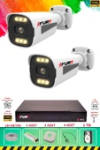 FURY 2 Kameralı 6 Warm Led Gece Renkli Görüş-Cepten İzle-Su Geçirmez Güvenlik Kamerası Seti 1TB - 1