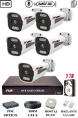 FURY 5 Kameralı Ip Güvenlik Kamerası Seti Sesli 4mp Gece Renkli Su Geçirmez 1506s 1TB thumbnail 2