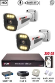 FURY 2 Kameralı Ip Güvenlik Kamerası Seti Sesli 4mp Gece Renkli Su Geçirmez 1506s 250GB thumbnail 1