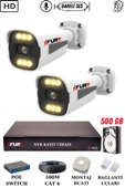 FURY 2 Kameralı Ip Güvenlik Kamerası Seti Sesli 4mp Gece Renkli Su Geçirmez 1506s 500GB thumbnail 1