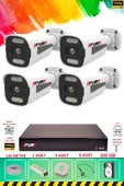 FURY 4 Kameralı 6 Warm Led Gece Renkli Görüş-Cepten İzle-Su Geçirmez Güvenlik Kamera Seti 320GB thumbnail 2