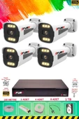 FURY 4 Kameralı 6 Warm Led Gece Renkli Görüş-Cepten İzle-Su Geçirmez Güvenlik Kamera Seti 1TB thumbnail 1