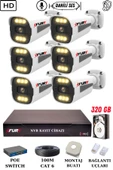 FURY 6 Kameralı Ip Güvenlik Kamerası Seti Sesli 4mp Gece Renkli Su Geçirmez 1506s 320GB thumbnail 1
