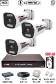 FURY 3 Kameralı Ip Güvenlik Kamerası Seti Sesli 4mp Gece Renkli Su Geçirmez 1506s 500GB thumbnail 2