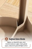 İronika Kaymaz Ayaklı Dekoratif İç İçe Geçebilen Plastik Tabure Mutfak Bahçe Taburesi 6 Adet Beyaz - 4