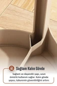 Kaymaz Ayaklı Dekoratif İç İçe Geçebilen Plastik Tabure Mutfak Bahçe Taburesi 6 Adet Mercan - 5