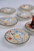 Tabak Evi Porselen Fiori Çay Tabağı Seti 12cm 6 Parça BNS6CTPRS1217 - 1