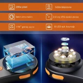 TechTic Dijital Mini El Mikroskobu 2İnç Ekran 1080 P 500X Video-Fotoğraf 8LED Tekstil Cilt Analizi thumbnail 11