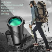 TechTic 80x100 Taşınabilir Monoküler Dürbün Teleskop Uzun Menzilli Tek Göz Dürbün Avcılık Spor Kamp - 5