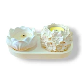 Dekoratif Çiçekli ve Lotus Mumluk Seti thumbnail 1