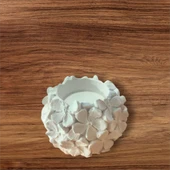 Dekoratif Çiçek Motifli Mumluk - 1