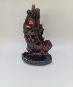 Tedi Sanat Yamaç Ay Geri Akış Şelale Tütsülük (10 Adet Tütsü Hediyeli)Buhurdanlık Oda Kokusu - 1