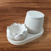 Dekoratif Yıldızlı Kutu ve Lotus Mumluk Seti - 1