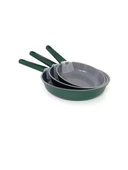 OMS 15016 Döküm Seramik 3 Parça Tava Seti Yeşil (20-24-28 cm) - 2