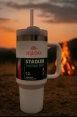 Igloo Stadler Çelik Thermo-Mug 1.2 Litre Beyaz-Pembe 12Saat Sıcak/18Saat Soğuk Saklama - 1