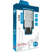 PUX PX-SCL2 2.4A LİGHTNİNG İPHONE 2İN1 USB ŞARJ ALETİ - 1