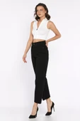 Siyah Kadın Mom Jean Kot Pantolon - 2