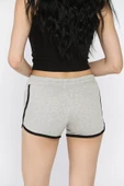 Gri Baskılı Kadın Mini Şort - 3