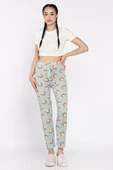 Mint Kadın Baskılı Bel Lastikli Pijama Altı - 1