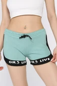 Mint Biyeli Kadın Mini Şort - 1