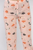 Pudra Kadın Baskılı Bel Lastikli Pijama Altı - 4