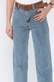 Buzmavisi Kadın Kemerli Kesik Paça Jean Kot Pantolon - 4