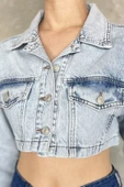 Buzmavisi Kadın Crop Top Jean Kot Ceket - 4