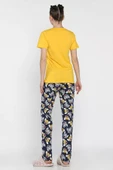 Sarı Kadın Baskılı Yarım Kol Pijama Takımı - 3