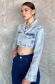 Buzmavisi Kadın Crop Top Jean Kot Ceket - 1