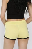 Açık Sarı Biyeli Kadın Baskılı Mini Şort - 4